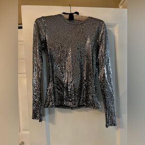7 For All Mankind silver sparkle top, never worn